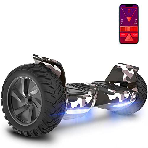 GeekMe Hoverboards Todo Terreno Scooter de Equilibrio con Potente Motor Luces LED,App