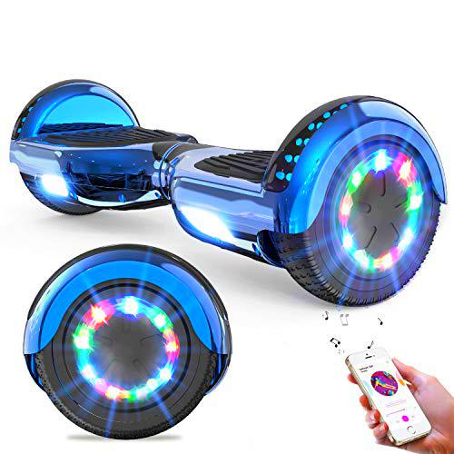 GeekMe Hoverboards Scooter eléctrico de 6.5&quot; Dual Motors 2 Ruedas de Equilibrio automático Scooter Board con Luces LED Bluetooth Modelo