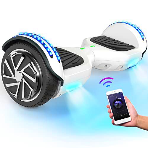 SISIGAD Hoverboard - Patinete de equilibrio automático de 6.5 pulgadas de dos ruedas con altavoz Bluetooth y luces LED Scooter eléctrico para regalo de niños adultos