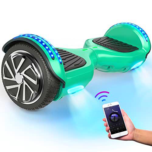 SISIGAD Hoverboard - Patinete de equilibrio automático de 6.5 pulgadas de dos ruedas con altavoz Bluetooth y luces LED Scooter eléctrico para regalo de niños adultos