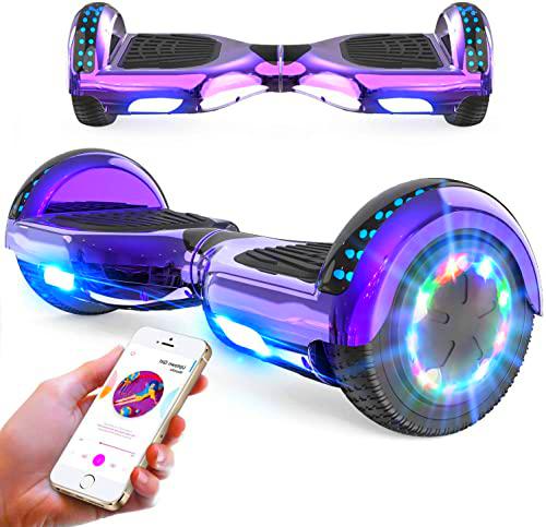 RCB Hoverboards 6.5 Pulgadas Overboard para Niños y Adolescentes Hoverboards Auto-equilibrado con Bluetooth Hover Board con LED Luces