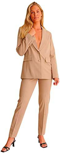 NA-KD Basic Oversize Blazer, Oscuro Beige, 40 para Mujer