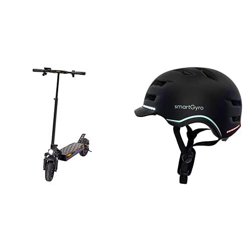 SmartGyro Speedway Pro - Patinete Eléctrico + SmartGyro Casco Inteligente Smart Helmet Pro Negro M