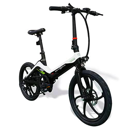 BitBike S9-White Chalk Bicicleta eléctrica Plegable de pedaleo asistido