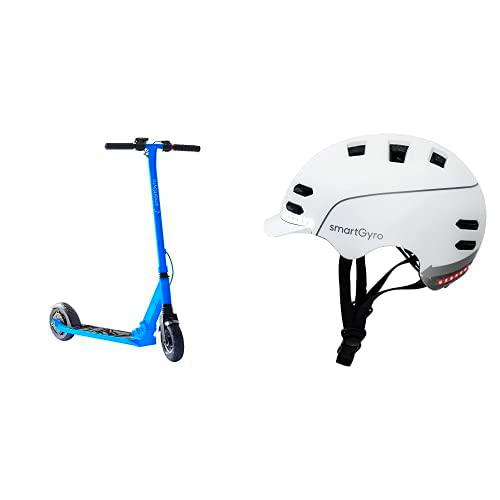 SmartGyro Xtreme XD Blue - Patinete Eléctrico + SmartGyro Casco Inteligente Smart Helmet Blanco M