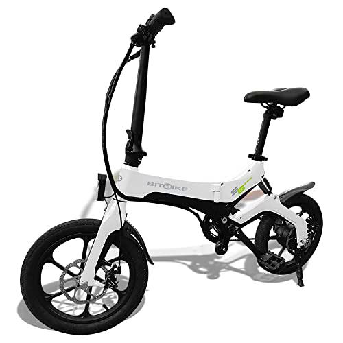 BitBike S6-Fuji White Bicicleta eléctrica Plegable de pedaleo asistido