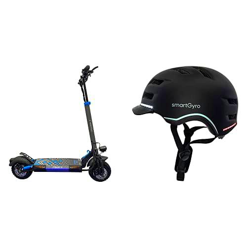 SmartGyro Crossover Dual X2 - Patinete Eléctrico + SmartGyro Casco Inteligente Smart Helmet Pro Negro L