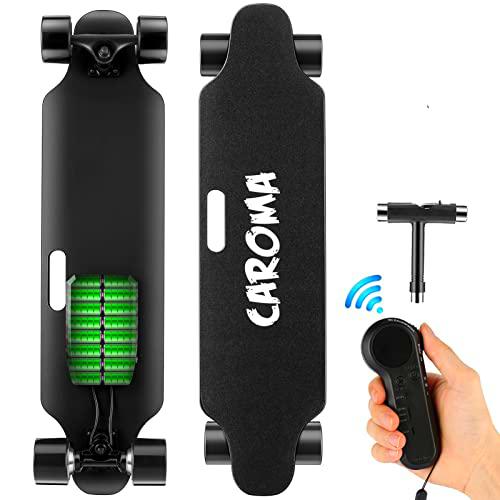 Caroma 90cm Monopatín Eléctrico, Longboard Elettrico con Control Remoto Inalámbrico