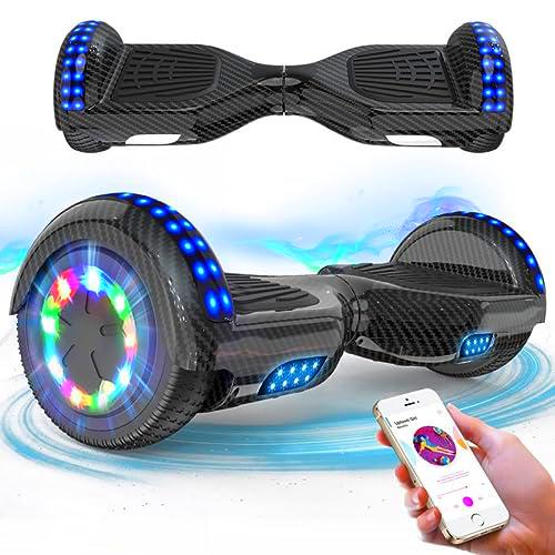 RCB Hoverboard 6.5&quot; Overboard Hover Borad con LED Luces/Bluetooth Regalo para Adultos y Niños Monopatín Hoverboards