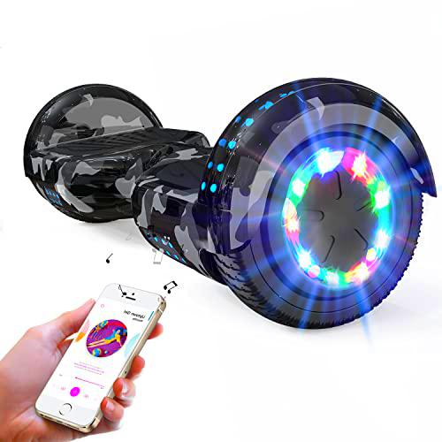 RCB Hoverboard 6.5&quot; Overboard Hover Borad con LED Luces/Bluetooth Regalo para Adultos y Niños Monopatín Hoverboards