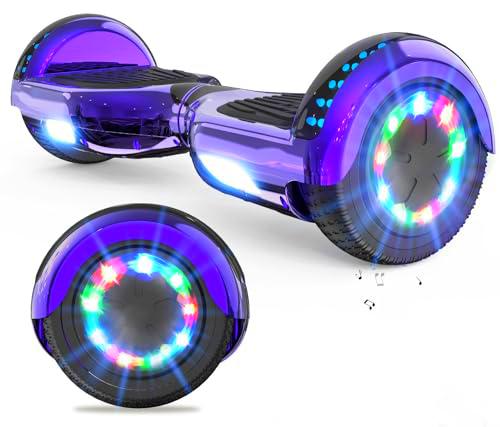 VOUUK Hoverboard, Hoverboard de 2 Ruedas de 6,5 Pulgadas con Altavoz Bluetooth con Luces LED para Niños y Adultos…