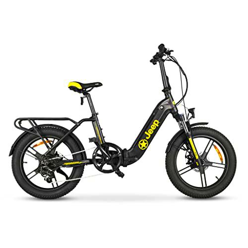 Jeep FR 7000 Bicicleta eléctrica, Unisex Adulto, Negro, 20 Inches