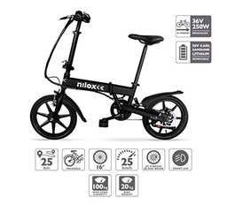 Nilox E Bike 36 V 16 P-X2 Bicicleta Eléctrica, Unisex Adulto